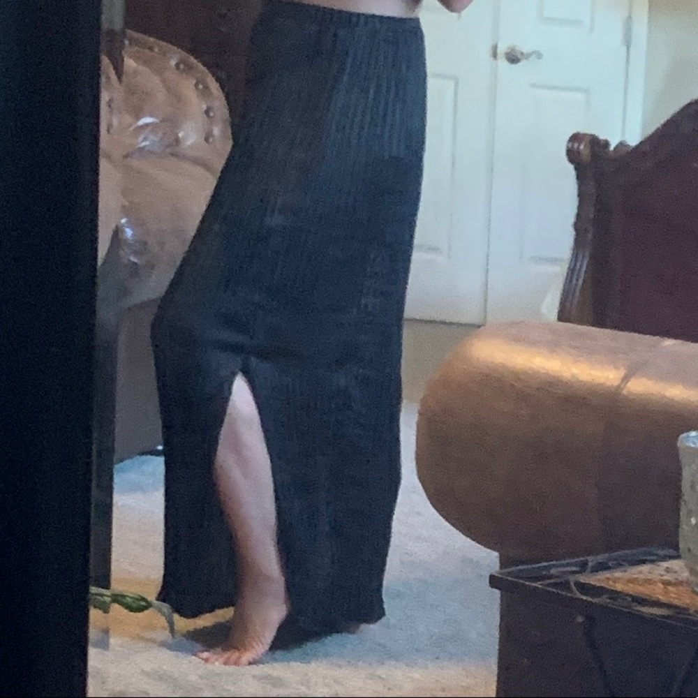 Long Black Skirt w/ side slit,Coldwater Creek, S/8